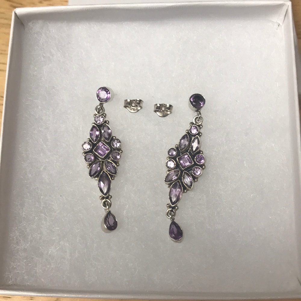 Amethyst drop earrings